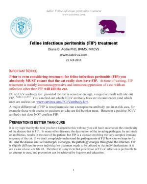 Feline Infectious Peritonitis Treatment