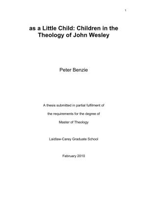 As a Little Child: Children in the Theology of John Wesley