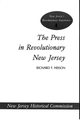 The Press in Revolutionary New Jersey
