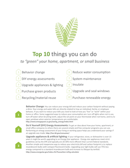 Top Ten Things You Can Do to Green Your Home