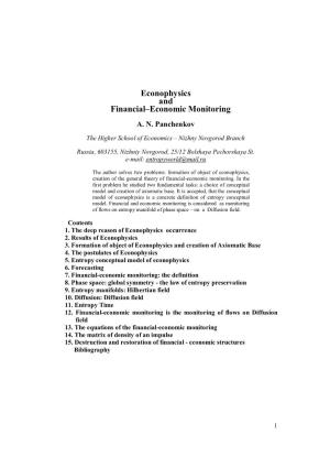 Econophysics and Financial–Economic Monitoring
