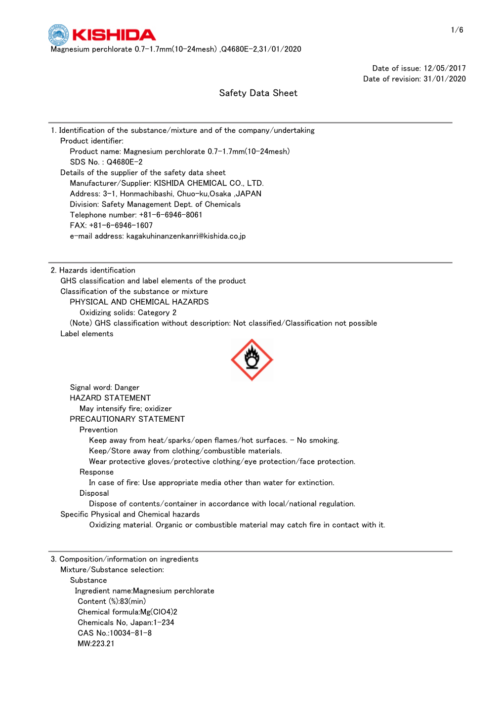 Safety Data Sheet