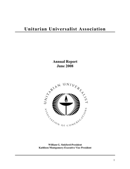 Unitarian Universalist Association Annual Report June 2008