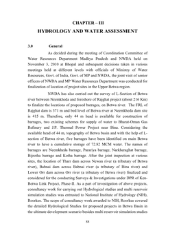 Hydrology and Water Assessment