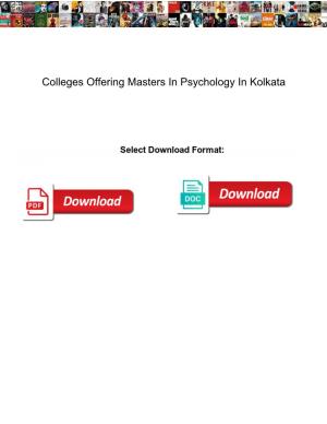 Colleges Offering Masters in Psychology in Kolkata