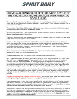 Cleveland Chancellor Defends 'Nude' Statue of the Virgin Mary and Meditations with Potential Occult Links