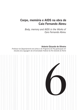Corpo, Memória E AIDS Na Obra De Caio Fernando Abreu