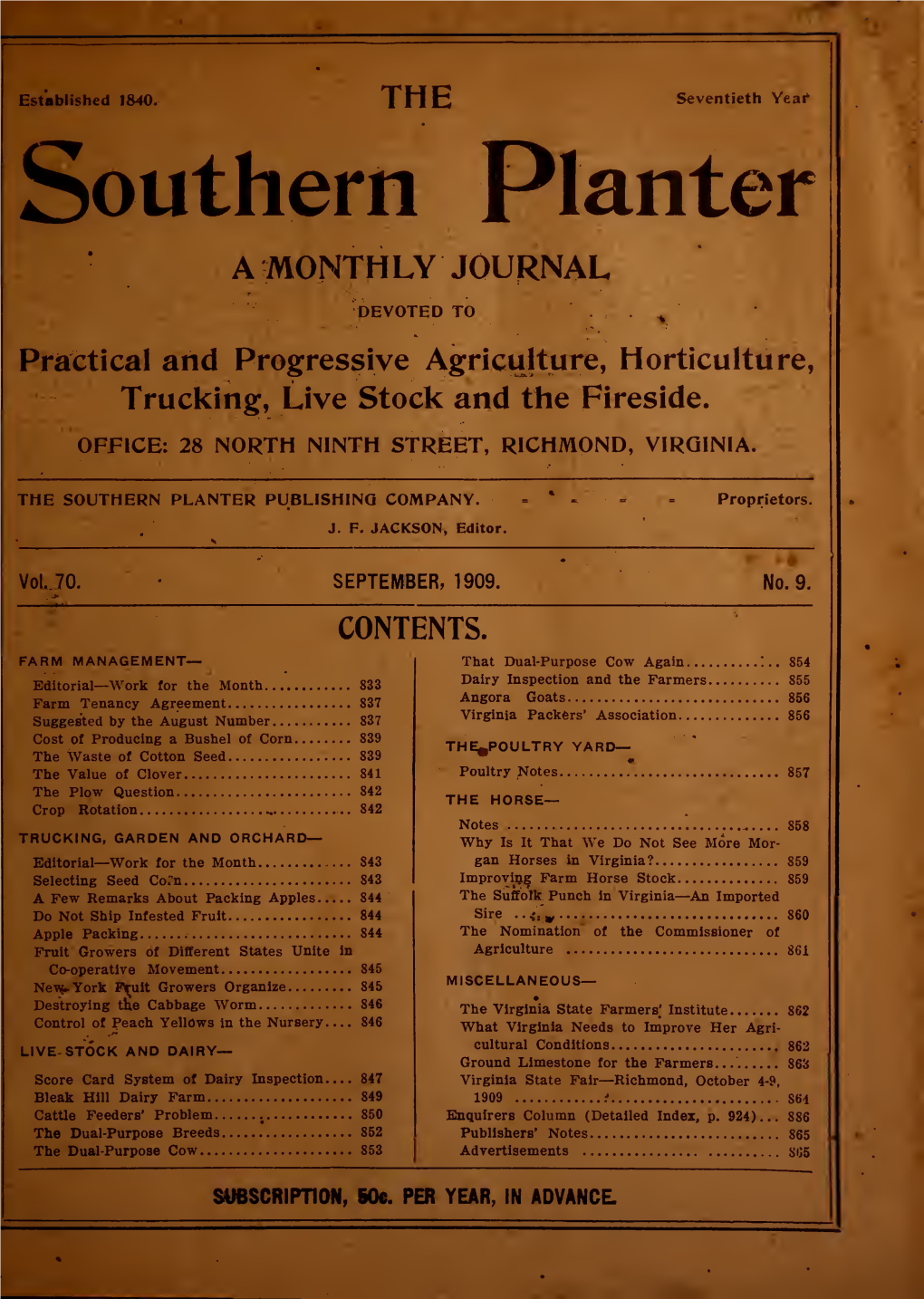Southern Planter a MONTHLY JOURNAL DEVOTED TO