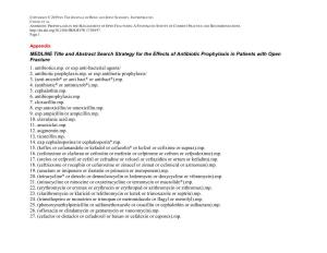 MEDLINE Title and Abstract Search Strategy for the Effects of Antibiotic Prophylaxis in Patients with Open Fracture 1