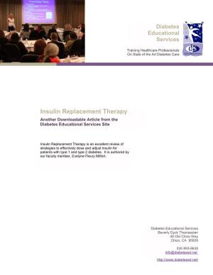 Insulin Replacement Therapy