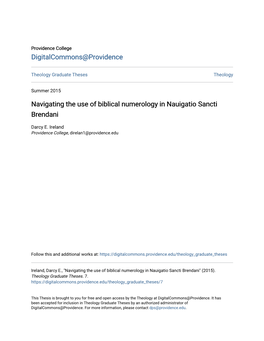 Navigating the Use of Biblical Numerology in Nauigatio Sancti Brendani