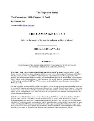 The Campaign of 1814: Chapter 15, Part I