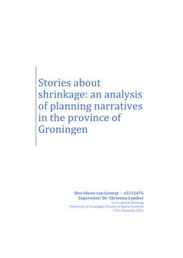 Stories About Shrinkage: an Analysis of Planning Narratives in the Province of Groningen