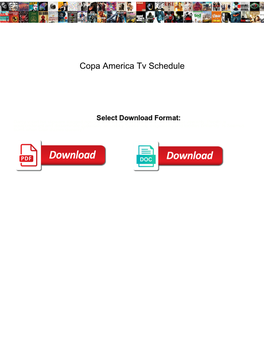 Copa America Tv Schedule