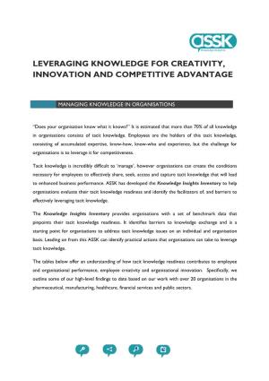 Leveraging Knowledge for Creativity Innovation and Competitive