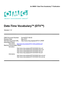 Date-Time Vocabulary, V1.3