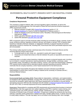 Personal Protective Equipment Compliance