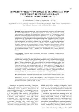 Geometry of Fracturing Linked to Extension and Basin Formation in the Maestrazgo Basin (Eastern Iberian Chain, Spain)