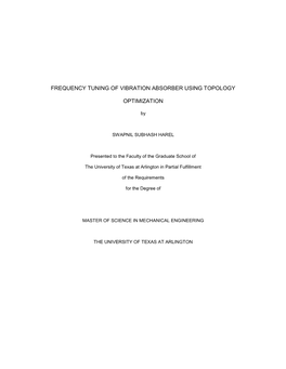 Frequency Tuning of Vibration Absorber Using Topology