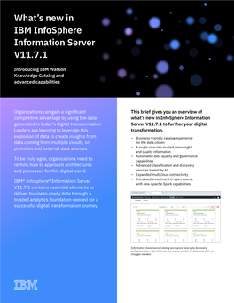 What's New in IBM Infosphere Information Server V11.7.1