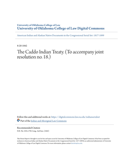 The Caddo Indian Treaty. (To Accompany Joint Resolution No. 18.)