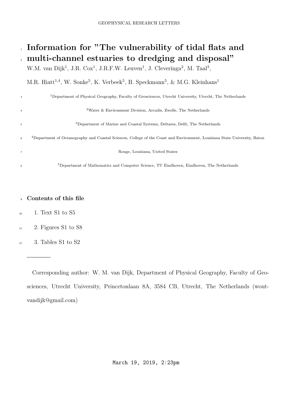 The Vulnerability of Tidal Flats and Multi-Channel Estuaries to Dredging And