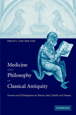 Medicine and Philosophy in Classical Antiquity