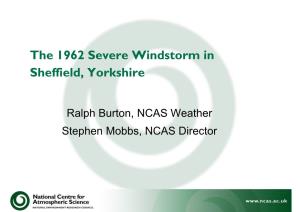 The 1962 Severe Windstorm in Sheffield, Yorkshire