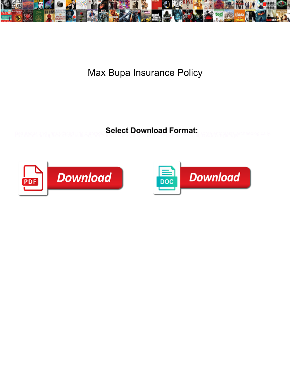 Max Bupa Insurance Policy
