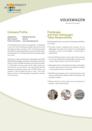 Company Profile Challenges and How Volkswagen Takes Responsibility
