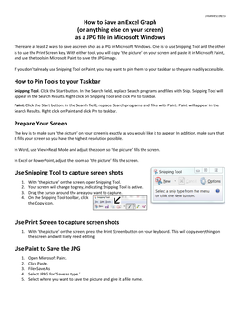 How to Save an Excel Graph (Or Anything Else on Your Screen) As A