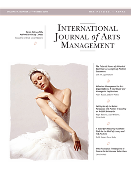 INTERNATIONAL JOURNAL of ARTS MANAGEMENT