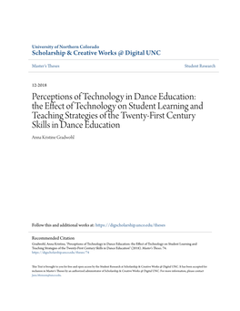 Perceptions of Technology in Dance Education