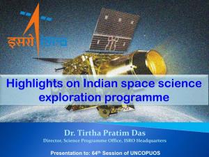 Highlights on Indian Space Science Exploration Programme