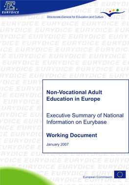 Non-Vocational Adult Education in Europe Executive Summary