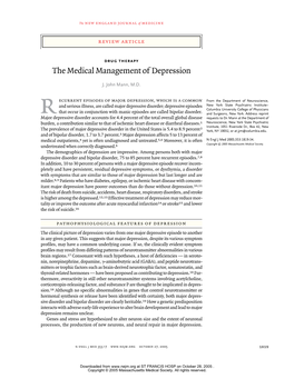 The Medical Management of Depression