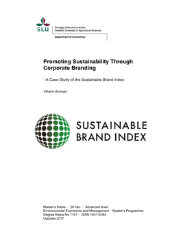 Promoting Sustainability Through Corporate Branding