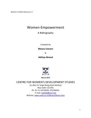 Women-Empowerment a Bibliography