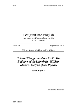 Postgraduate English: Issue 23