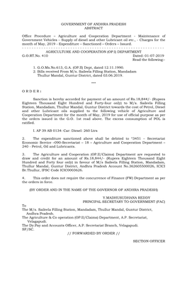 GOVERNMENT of ANDHRA PRADESH ABSTRACT Office