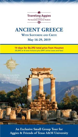 ANCIENT GREECE with Santorini and Crete May 16-29, 2019