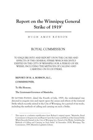 Report on the Winnipeg General Strike of 19191