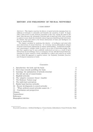 History and Philosophy of Neural Networks