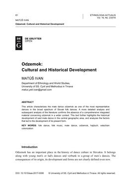 Odzemok: Cultural and Historical Development