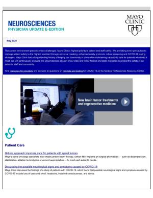 Neurological Effects of COVID-19, Brain Tumors and Regenerative Medicine