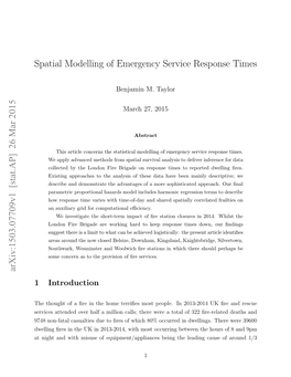 Spatial Modelling of Emergency Service Response Times