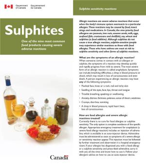 Sulphites Seafood (Fish, Crustaceans and Shellfish), Soy, Wheat and Sulphites (A Food Additive)