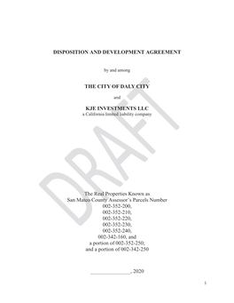 KJE Investments Disposition and Development Agreement