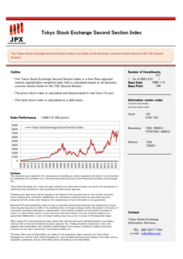 Tokyo Stock Exchange Second Section Index