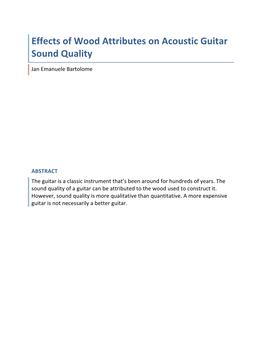 Effects of Wood Attributes on Acoustic Guitar Sound Quality